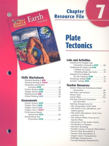 Holt Science & Technology Earth Science Chapter 7 Resource File: Plate Tectonics