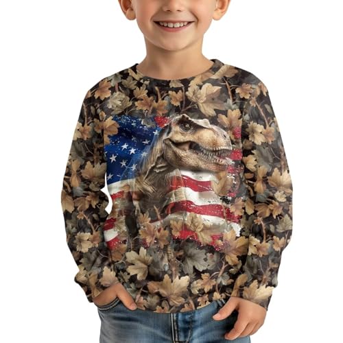 Image of Uourmeti Long Sleeve Tops for Boys Graphic T Shirts Teen Girls Active Pullover Tees