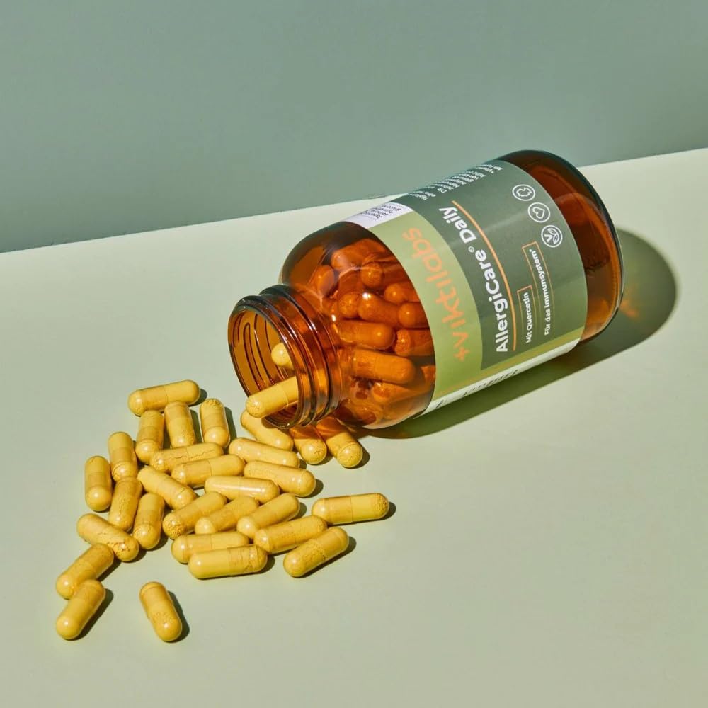 AllergiCare® Daily - Quercetin mit Vitamin C, Zink, Kupfer & Mangan | 950 mg Quercetin pro Tagesdosis - optimale Bioverfügbarkeit - 4 Kapseln pro Tag - 120 vegane Kapseln - ohne Zusatzstoffe