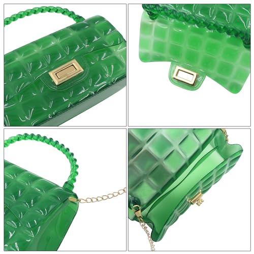 Fashion Candy Color Jelly Crossbody Bag for Women Girls Transparent Cassette Shoulder Handbag Wallet with Top Handle 6