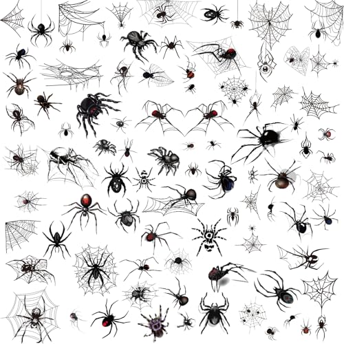 XZENTIRA 178 PCS Halloween Spider Web Face Temporary Tattoos Makeup Kit Half Arm Tattoo Sleeve for Adults Fake Face Tattoos Sticker for Halloween Makeup Decoration Party Favors