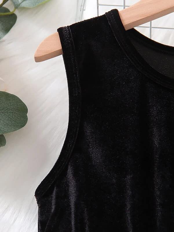 Image of Niren Enterprise Elegant Velvet & Nylon Baby Frock for Kid Girls | Soft & Comfortable | Stylish Dress | Sleeveless /Short Sleeve Options