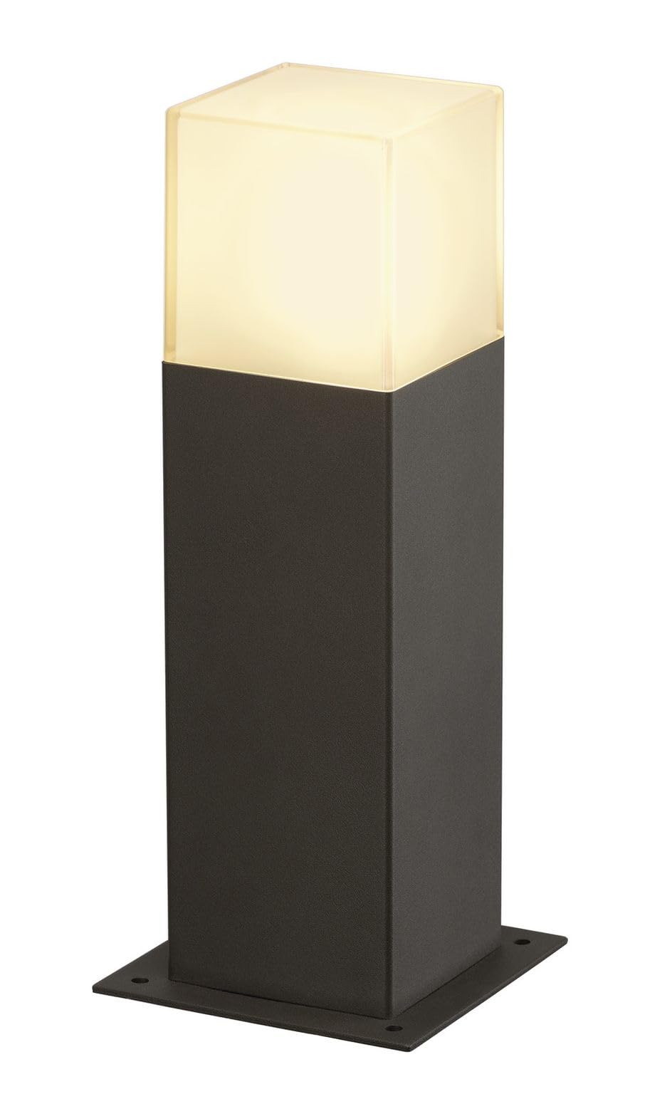 SLV GRAFIT 30 | LED Pollerleuchte, Design Standleuchte, Außen-Beleuchtung in Rauchglas-Optik, Outdoor Wege-Leuchte, Garten-Beleuchtung, Garten-Lampe | E27, max 11W, IP44, anthrazit