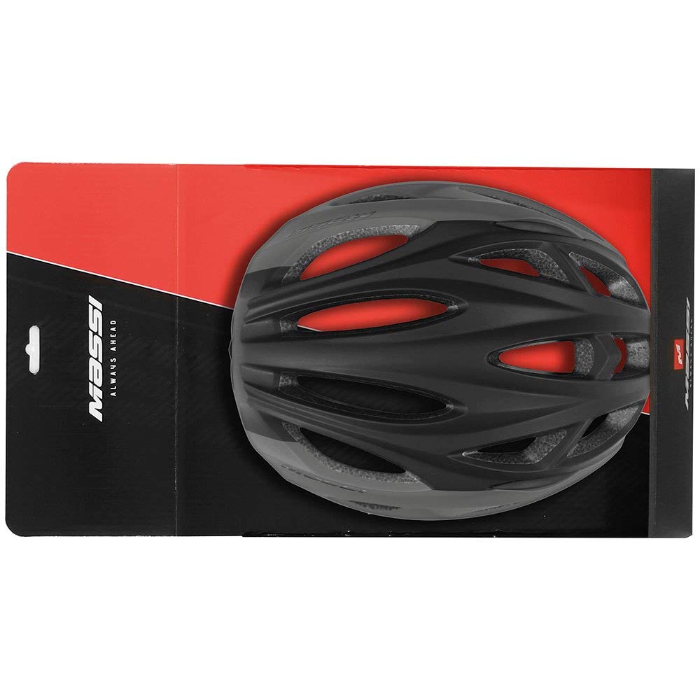 Massi Pro Casco para Bicicleta, Deportes y Aire Libre, L, Negro/Gris