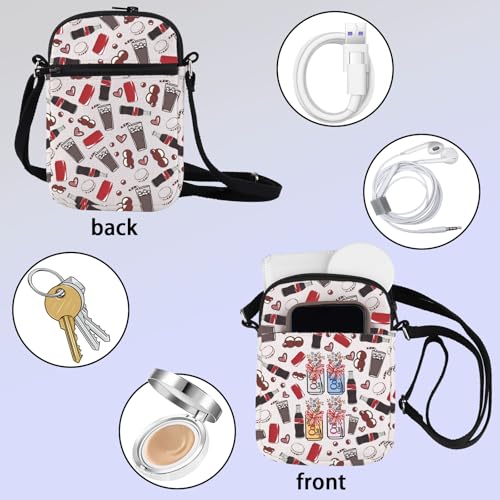 ZJXHPO Diet Drinker Cross Body Bag Diet Drink Wildflower Messenger Bag Soda Drink Croquette Bow Shoulder Bag Soda Lover Gift (Diet Flower CB)3
