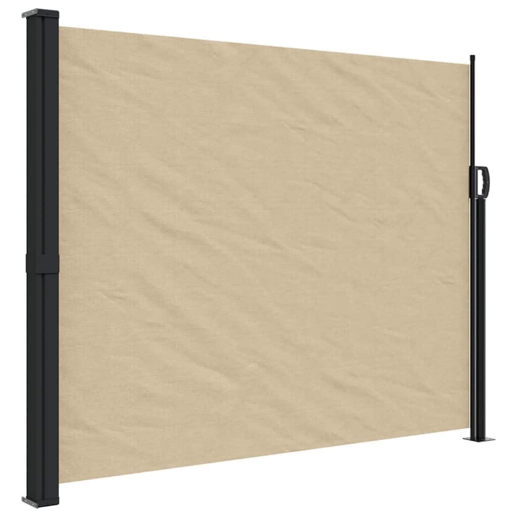 vidaXL Retractable Side Awning, Outdoor Privacy Screen for Garden Balcony Terrace Patio Yard, UV Resistant Sunshade Shelter, Beige 160x600 cm — image 1