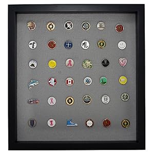 Eureka Golf Products Golf Ball Marker Display Case w/ Acrylic Cover | Holds 100 Pegged or Non Pegged (Flat) Ball Markers…