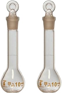 10ml Volumetric Flask, 3.3 Boro Glass, Class A, Ground Stopper, Karter Scientific (Pack of 2)