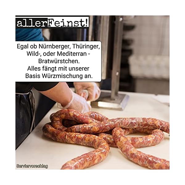 allerFeinst! - Bratwurst Gewürz - Basis Gewürzsalz für leckere Rostbratwurst, Grillwurst , 1er Pack (1 x 150g) – Bild 6
