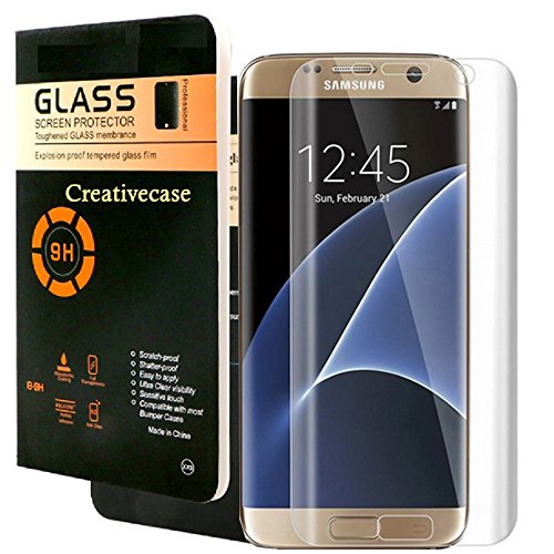 Galaxy S7 Edge Screen Protector,S7 Edge Tempered Glass,Creativecase [No-Bubble][9H Hardness][HD Clear] Tempered Glass Screen Protector for Samsung Galaxy S7 Edge