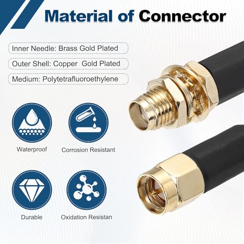 Cable coaxial de baja pérdida SMA macho a hembra KMR240 con blindaje de 50 ohm 3