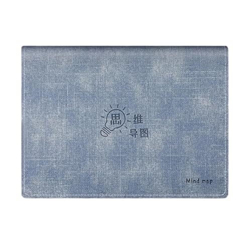 Refillable Mind Map Notebook 160 Pages Softcover Mind Map Journal 9 Rings PU Binder Covers for Daily Note Taking Brainstorm Note