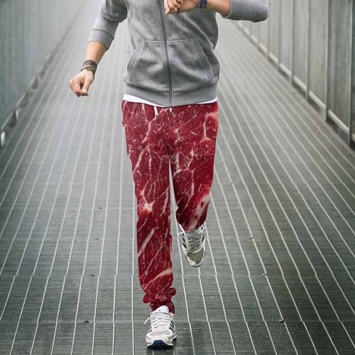 Beef Steak Texture Meat Casual Mens Sweatpants Women Lounge Athletic Pants with Pockets Running Jogger3