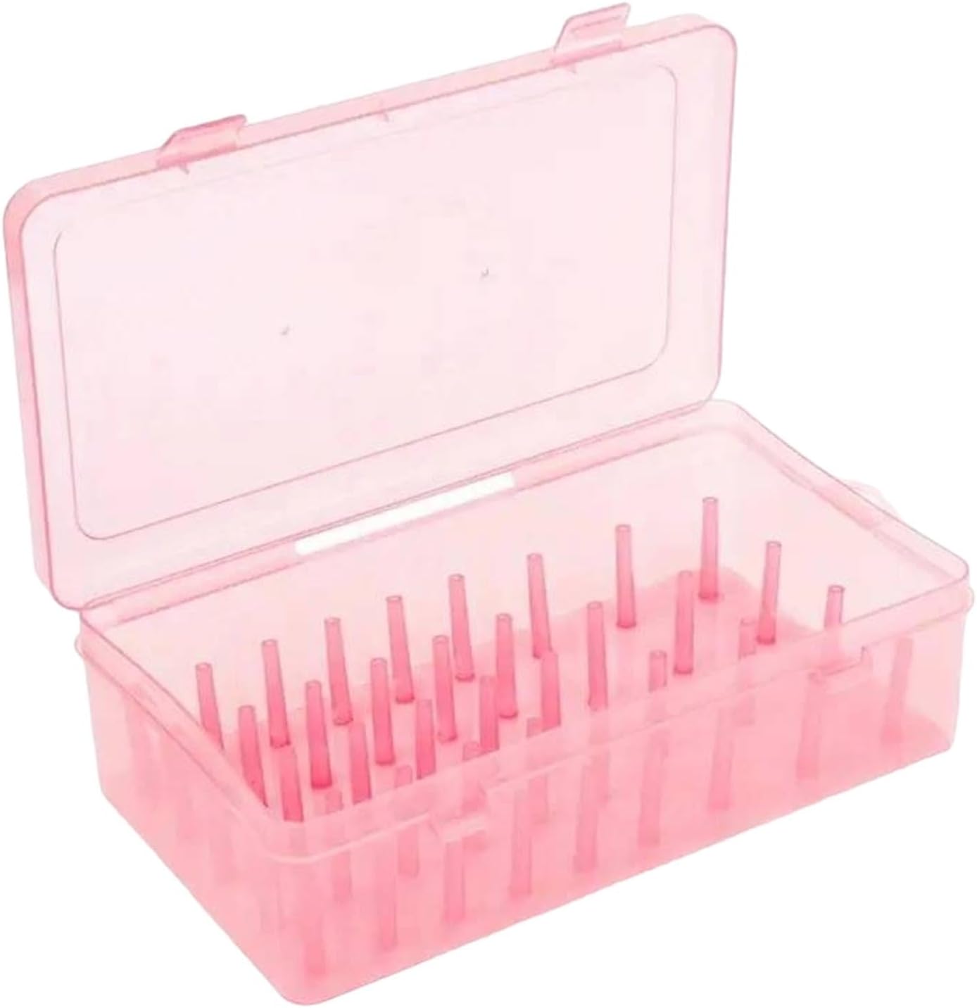 Embroidery Thread Storage Box DIY Supplies 42 Spools Tray Craft Spools Organizer Case Container for Home Embroidery Tabletop, Pink