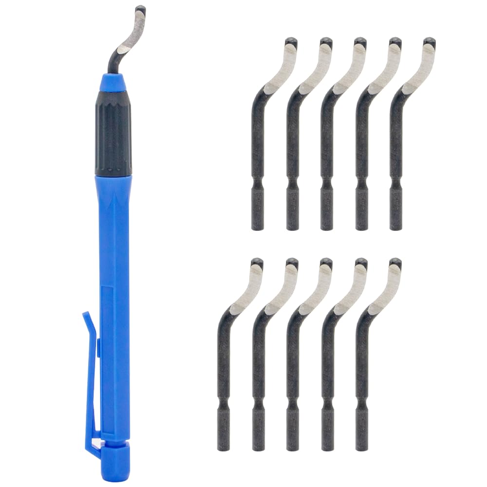 Hand Deburring Tool - 10 Blades for Metal, Plastic & More -9