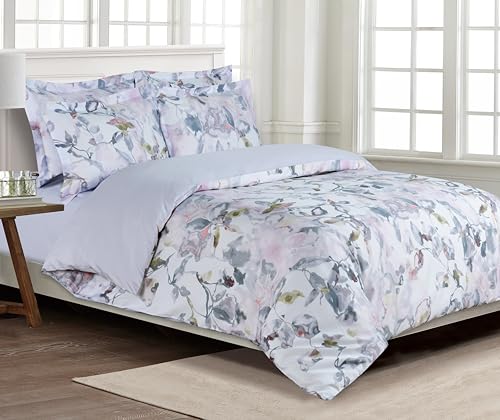 Majestic Giftware Madison Linen 8 Pcs 48" Full Size Duvet Bedding Set (BL510-48F) | Easy Care - Lavander Loom 400 TC 100% Cotton Sateen |2 Fitted Sheets, 2 Duvets, 4 Pillowcases - Noble Collection