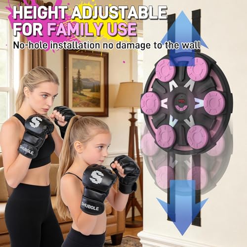 Image of Music Boxing Machine for Kids & Adults - Wall Punching Pad with Lighting, 9-Speed Bluetooth Boxing Game with Gloves, Wall Mounted Exercise Equipment, 2026 Upgrade Boxing Equipment for Kids Age 6+