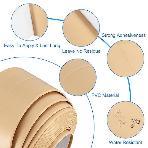 Image of uxcell Waterproof Seal Caulk Strip Tape Self Adhesive, 1pcs 10.5 Ft L x 1.5 inch W PVC Sealing Tape Caulking Tape for Kitchen Countertop, Bathroom, Toilet, Bathtub Floor Wall Corner, Yellow