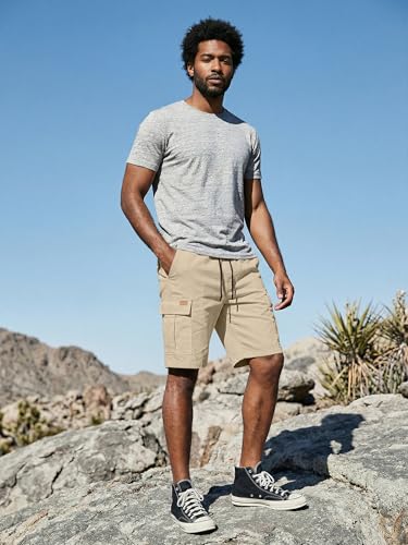 Image of JMIERR Mens Casual Cotton Twill Cargo Shorts Drawstring Classic Chino Stretch Short with 6 Pockets