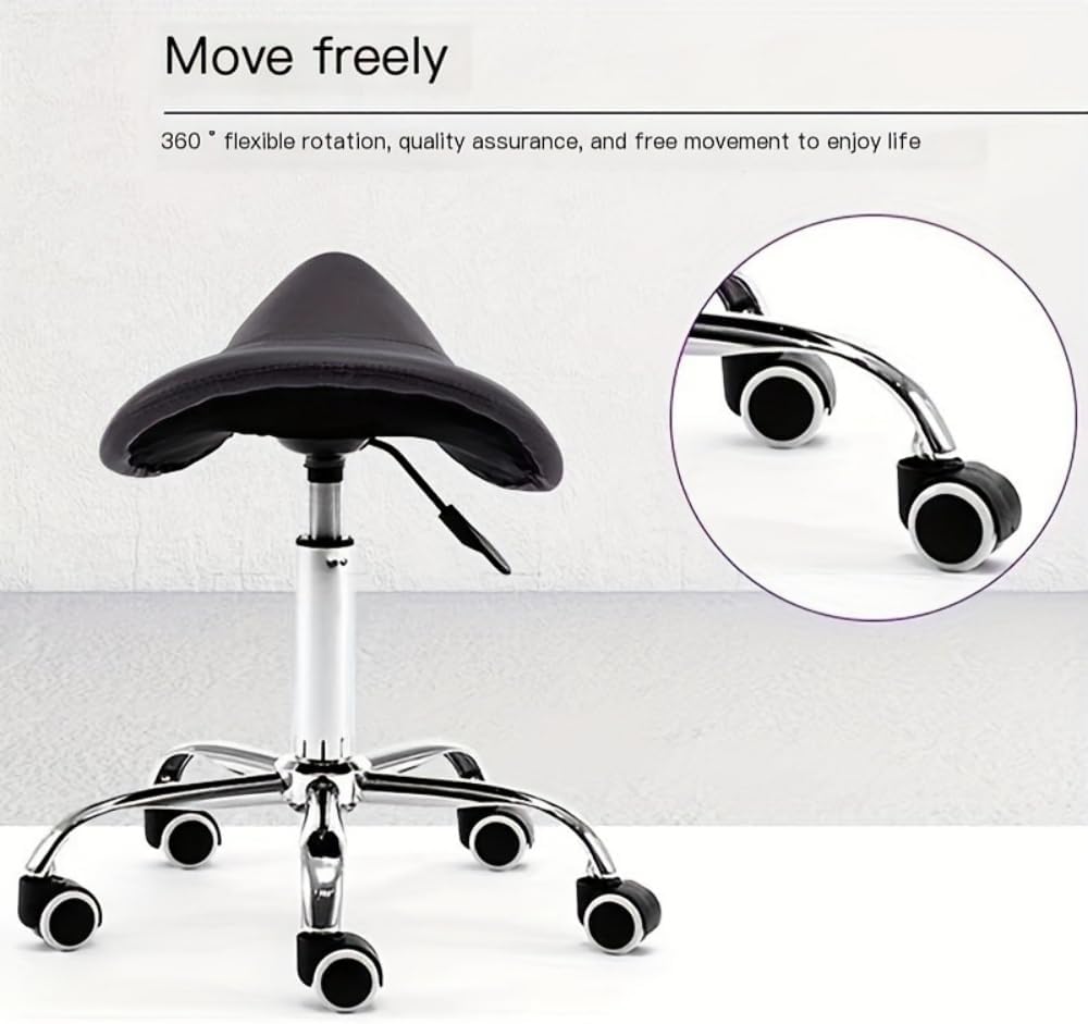 SOLLENTサドルスツールローリングチェア歯科オフィスマッサージクリニックスパサロン、調節可能な油圧スツールビューティーサロンワー