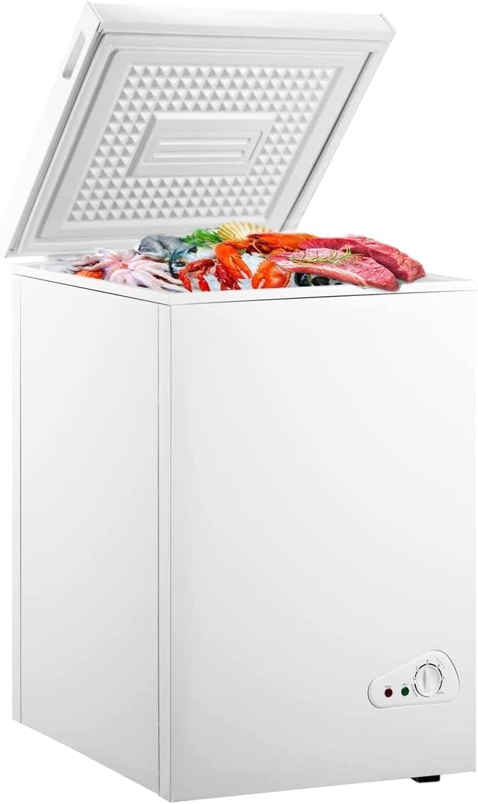 Chest Freezer, 3.5 Cubic Feet Small Deep Freezer, Mini