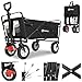 Produktbild Sekey Bollerwagen Faltbar Gummireifen 200KG Schwerlast, Faltbarer Bollerwagen Geländetauglich, Klappbarer Handwagen Strand Camping Kinder Ultraleise Vollgummi 100L, StarkX 3114, Schwarz