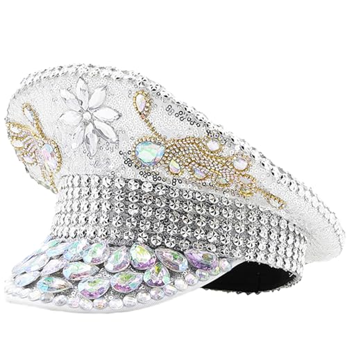 Chapeau de mariée capitaine clouté pour femme accessoire festival et fête