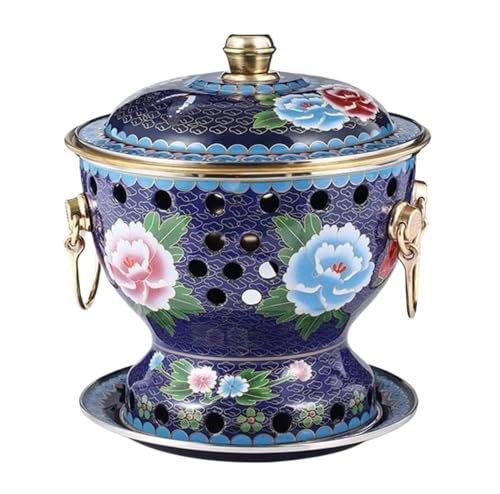 INUUXLG Hot Pot Single Person Small Copper Pot Hot Pot Chinese Traditional Hot Pot by Commercial Chinese Hot Pot(Rosso) (Blue 19 * 24 * 18cm) (Blue 19 * 24 * 18cm)