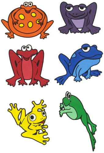 Poly Enterprises Vinyl Poly Frog, Assorted Colors, 11" x 15" x 1/4" Thick (Set of 6)