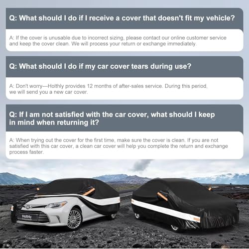 Image of 10 Layers Sedan Car Cover Custom Fit for Toyota Avalon (1994-2026), Waterproof All Weather for Automobiles, Outdoor Full Cover Sun Dust Rain Protection with Cotton. Black
