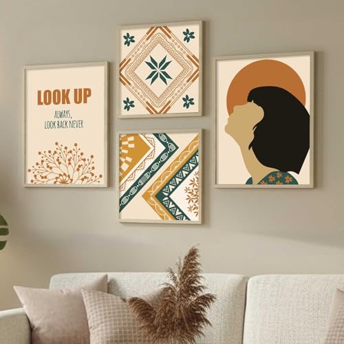 Image of kotart Wall Decor Paintings for Wall Decoration with Frame - Modern Art Framed Painting for Living Room - Big Size Wall Painting /Hanging Set of 4 (Art 8, Small (10x13 or 10x10 inch))