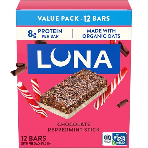 Bar - Chocolate Peppermint Stick - Gluten-Free - Non-GMO - 7-9g Protein - Made with Organic Oats - Low Glycemic - Whole Nutritio