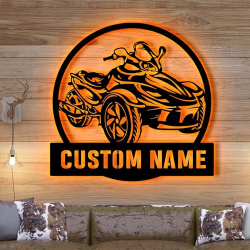 Image of Custom Motocycle Metal Wall Art LED Lights Personalized Dirt Bike Name Sign, Gift For Dirt Bike Lovers, Wall Hanging, Home Decor, Birthday Gift, Christmas Gift