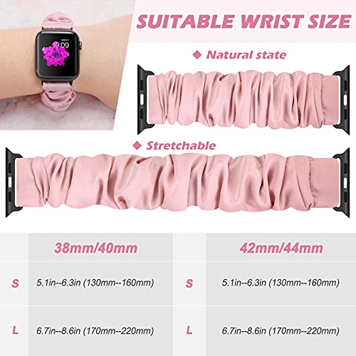 XFYELE Compatible with Apple Watch Band Scrunchie 38mm 40mm 41mm 42mm 44mm 45mm 46mm 49mm, Elastic Pattern Printed Fabric Straps Women for iWatch Series 11/10/9/8/7/6/5/4/3/2/1/SE/Ultra 3 2 1 by XFYELE - Used condition - Image 4