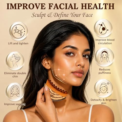 Image of Livronic Premium SS Gua Sha Tool For Face | 100% 304 Stainless Steel Gua Sha | Facial Tools Metal Gua Sha | Tighten Skin Care Tools | Beauty Tool For Body Eyes Neck Massager Lymphatic Drainage, Sculpting & Neck Massage (GUA SHA + FACE BRUSH)