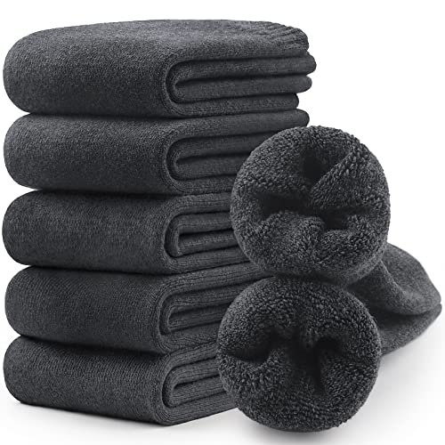 SIMIYA 5 Pairs Merino Wool Socks for Men, Thick Winter Wool Hiking Socks, Warm Breathable Crew Mens Socks (US, Numeric, 7, 13, Regular, Regular, 5Pairs-Grey)