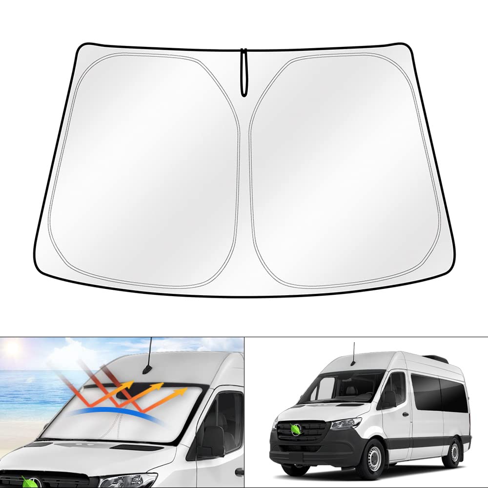 KUST Windshield Sun Shade for Freightliner Sprinter & Mercedes Benz Sprinter 2007-2023 Window Sunshade Sun Visor Protector Foldable Blocks UV Rays Keep Your Car Cooler