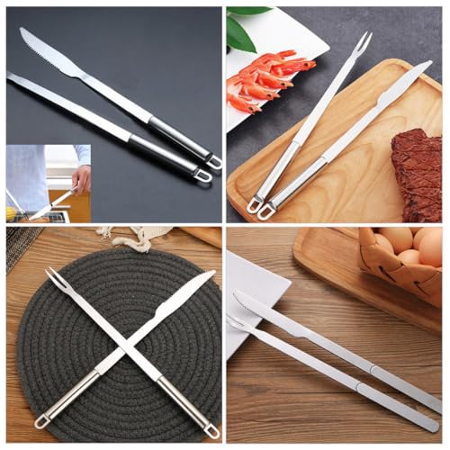 Set de tenedor y cortador para parrilla en acero inoxidable LIOOBO miniatura 3