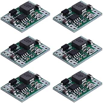 Greluma Pack of 6 MP1584EN Step Down Buck Converter Adjustable DC-DC 4.5-28V to 0.8-20V Voltage Regulator Module 24V to 12V 9V 5V 3V