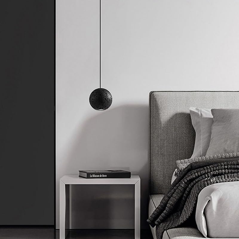 Lampe led suspendue circulaire noire en métal chic pour intérieur design