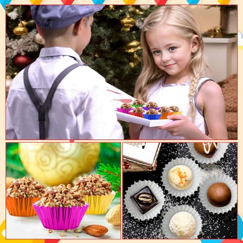 Mini envoltorios metálicos para Navidad y repostería creativa de bombones o dulces 5