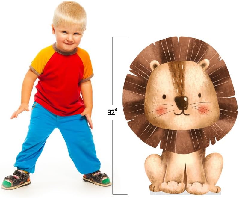 Watercolor Animal Cardboard Cutout, Stand Up, Standup - Lion