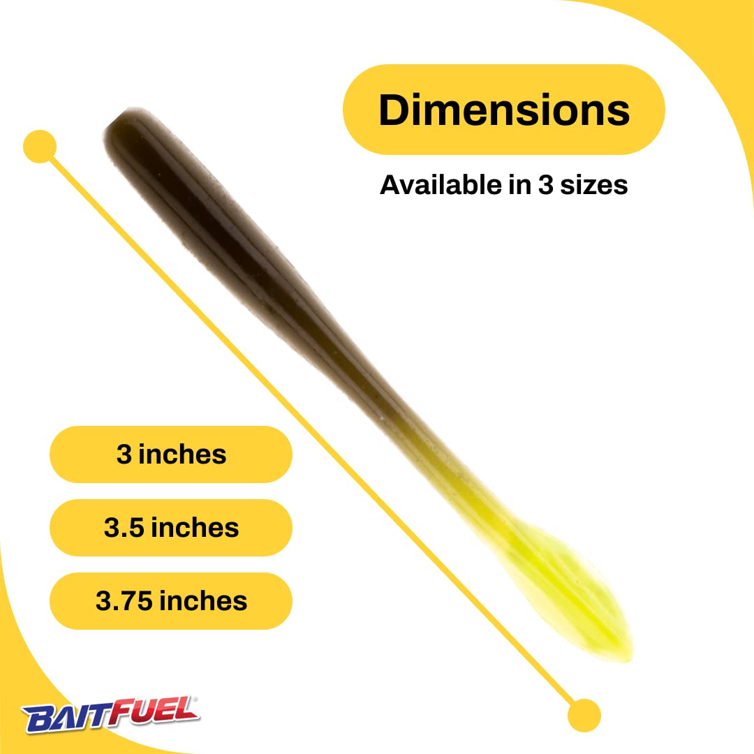 BAITFUEL Crush Worm Infused with Supercharged X55 Formula Gel: Fish Scent Technology with Powerful Attractants|3.75-Inch, Magic Chart