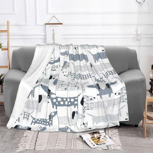 Couverture en flanelle pour camping et voyage - Plaid teckel doux de canapé