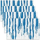 Photo Gallery homewish set di 4 tovagliette all americana, 30,5 x 45,7 cm, motivo astratto moderno, a righe, per tavolo da pranzo, decorazione chic, con pittura a inchiostro, graffiti, antiscivolo, colore: blu Photo Gallery homewish set di 4 tovagliette all americana, 30,5 x 45,7 cm, motivo astratto moderno, a righe, per tavolo da pranzo, decorazione chic, con pittura a inchiostro, graffiti, antiscivolo, colore: blu