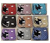 Glittery Sparky Horse English Saddle Pad Matching Ear Bonnet Equestrian (Light Pink)