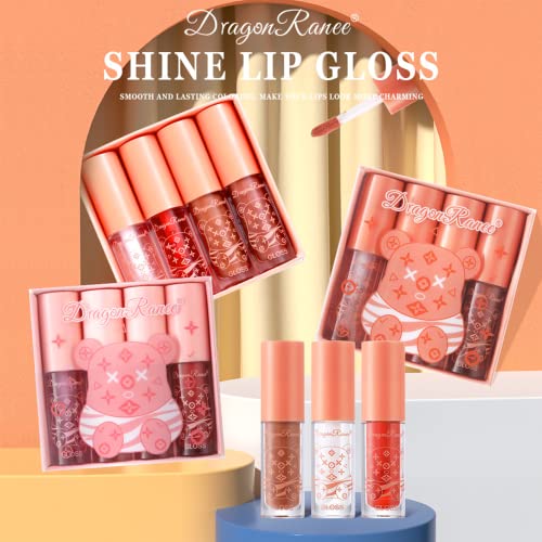 4Packs Lip Oil and Lip Gloss Set, Lip Oil Hydrating Non-sticky Lip Glow Oil Tinted Clear Lip Plumper Moisturizing Lipgloss Set Gift For Women and Teenage Girl (01) - Image 7