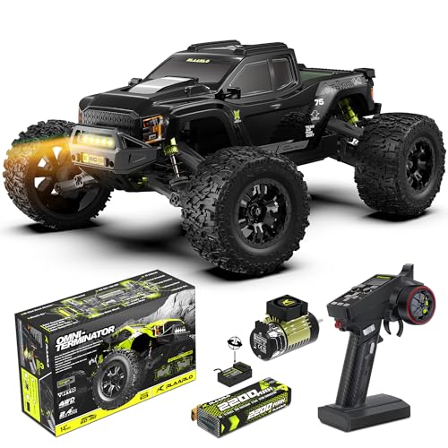 RIAARIO 1/10 Brushless RC Cars, Monster Truck, 50+ MPH, 4WD, Waterproof, Carbon Fiber, Black, Ages 8+