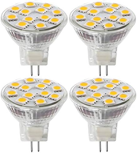 SANSUN 2.4W LED MR11 Light Bulbs, Replacement for 12V 20W 35mm Halogens, Fiber Optics Christmas Tree Bulb, G4/GU4/GZ4 Bi-Pin Base, Soft White 3000K, (Pack of 4)