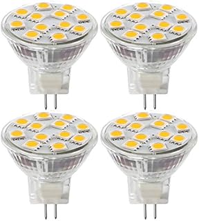 SANSUN 2.4W LED MR11 Light Bulbs, Replacement for 12V 20W 35mm Halogens, Fiber Optics Christmas Tree Bulb, G4/GU4/GZ4 Bi-Pin Base, Soft White 3000K, (Pack of 4)